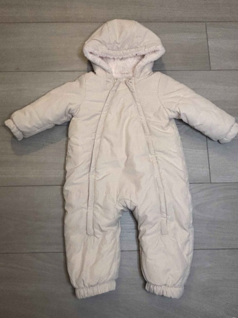 Zara Baby Neutral Hooded Puffer Snowsuit 12-18 Months Like New